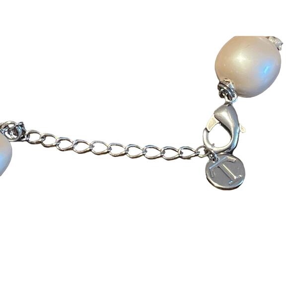 Talbots Large Beaded Necklace with Rhinestone Circles Chunky Statement Piece 22" - Picture 4 of 5